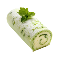 Mint Mojito Swiss Roll Dessert on transparent background. png