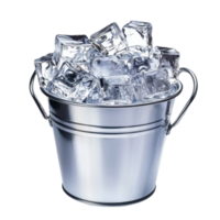 Ice Cubes in Bucket Sparkling on transparent background. png