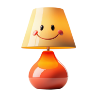 Smiling Table Lamp Cheerful Decor on transparent background. png