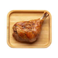 Succulent Roasted Goose Top View on transparent background. png