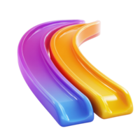 Cartoon Slide Colorful Lanes Playful on transparent background. png