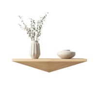 Modern Geometric Floating Shelf on transparent background. png