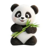 Adorable Panda Plush Toy on transparent background. png