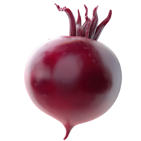 A detailed vibrant rendering of a red beet vegetable with tops png