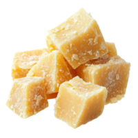 Parmesan Cheese Pieces Background on transparent background. png