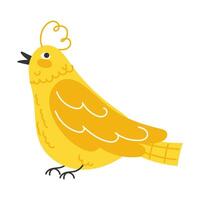 Tropical Yellow Parrot with Crest, Perfect for Spring Greeting Cards and Posters Decoration vector