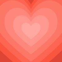 Romantic abstract geometric square background with concentric hearts. Trendy minimalist aesthetic design. Modern geometric design for banner, card, cover, poster, wallpaper. vector