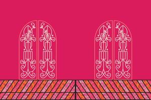 Pink background with decorative pattern vector