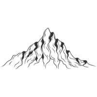 hand drawn mountain sketch vector