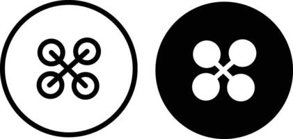 Classic Round Button Silhouette Perfect for Digital Art and Sewing Themed Designs vector