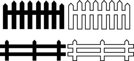 Minimalist Fence Silhouette in Flat and Outline Style vector