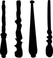 High Quality Magic Wands Silhouette for Unique Design Ideas vector