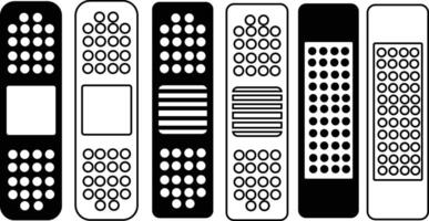Collection of Bandage Silhouettes in Flat and Outline for Health and Safety Graphics vector