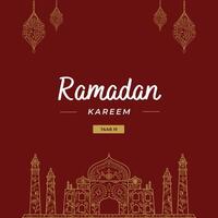 ramadan kareem greeting card design 2025 vector