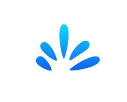Abstract blue gradient logo design with minimalist petal shapes on a clean background vector