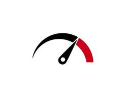 Speedometer with pointer showing high speed in simple minimalist gauge design vector