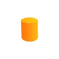Hand drawn cylinder with curved lines for math and shape education. vector