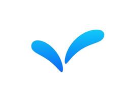 Modern blue abstract symbol with smooth rounded shapes for creative design projects vector