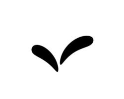 Simple black design with two curved shapes resembling leaves or wings in a minimalist style vector