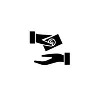 Two hands exchanging money symbolizing financial transaction and payment concept vector