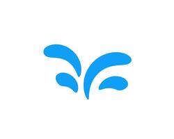 Simple blue abstract symbol with two balanced leaf-like shapes for modern design vector