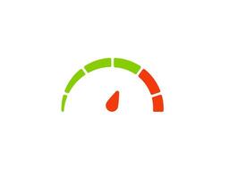 Colorful speedometer icon displaying moderate performance with green and red segments vector