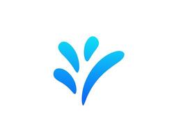 Abstract blue splash design with curved elements on a clean white background vector