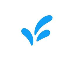Blue abstract logo design with two curved shapes for branding and identity vector