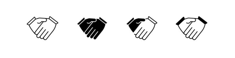 Various styles of handshake symbols showcasing diversity in design and graphic representation vector