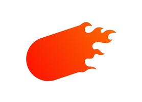 Bright red fire element with bold flames on simple clean white background vector