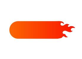 Vibrant red and orange gradient banner with flames on the right side vector