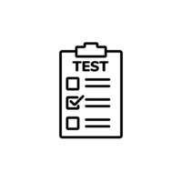 Checklist icon with test label and checkmarks representing tasks and completion status vector