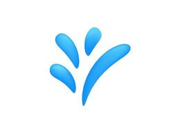 Blue abstract shape with curved lines on a white background for modern design concepts vector