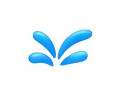Abstract blue splash shape with curved lines on a clean light background vector