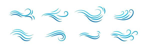 Elegant blue wave patterns for decorative design and creative art projects vector
