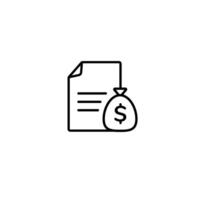 Invoice icon with dollar symbol depicting financial transaction and payment document vector