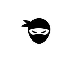 Ninja mask simple black icon featuring stealth and mystery in minimalist design vector