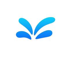 Abstract blue water splash icon on a white background reflecting fluidity and movement design vector