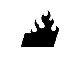 Simple black fire icon symbolizing heat and flame for use in various design projects vector