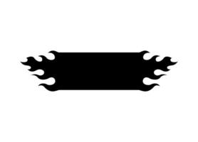 Bold abstract black banner with dynamic flame edges vector
