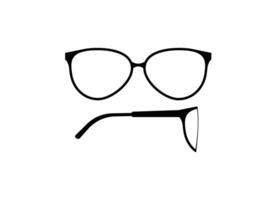 Classic black glasses with clear lenses in minimalistic design and elegant simple frame style vector