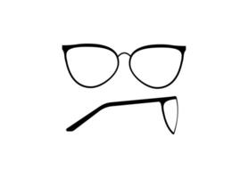 Stylish black frame glasses with clear lenses and simple design on white background vector