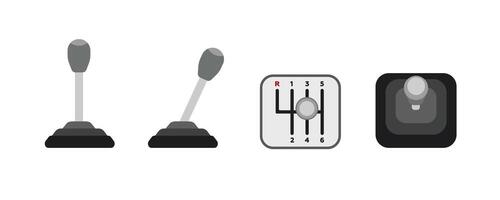 Manual transmission lever and gear shift icon set for car driving enthusiasts and learners vector