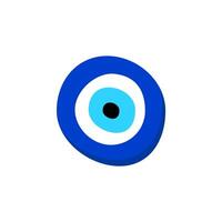 Blue evil eye symbol with layered circular design for protection and good luck vector