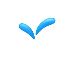 Blue check mark in minimal design isolated on a plain white background vector