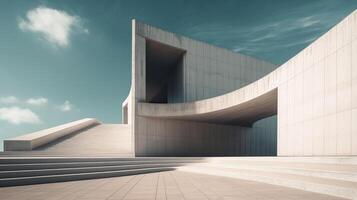 Modern architecture with stairs and sky background photo