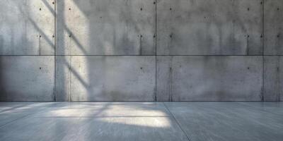 Empty room with concrete wall and floor photo