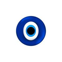 Blue evil eye amulet with concentric circles for protection and good fortune beliefs vector