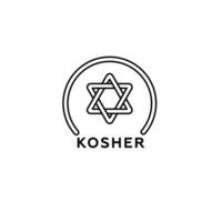 Kosher symbol featuring star of david in circular design for identification and certification vector