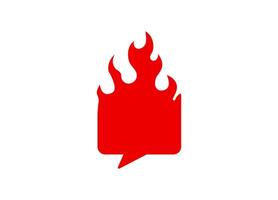 Red flame shaped like a speech bubble signifying intense talk or debate vector